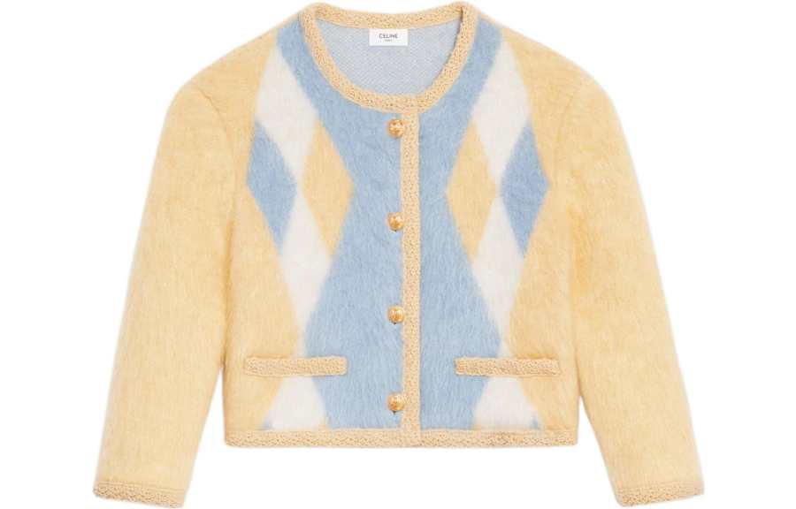 CELINE CELINE Cropped Coat Women's Yellow