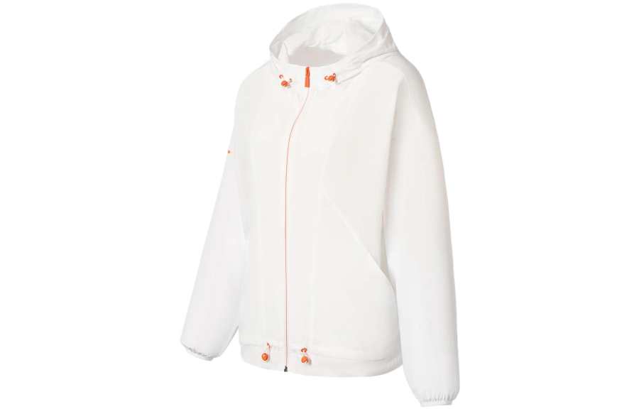 Li-Ning Li Ning Fitness Series Trench Coats Women's White Hooded Moderate