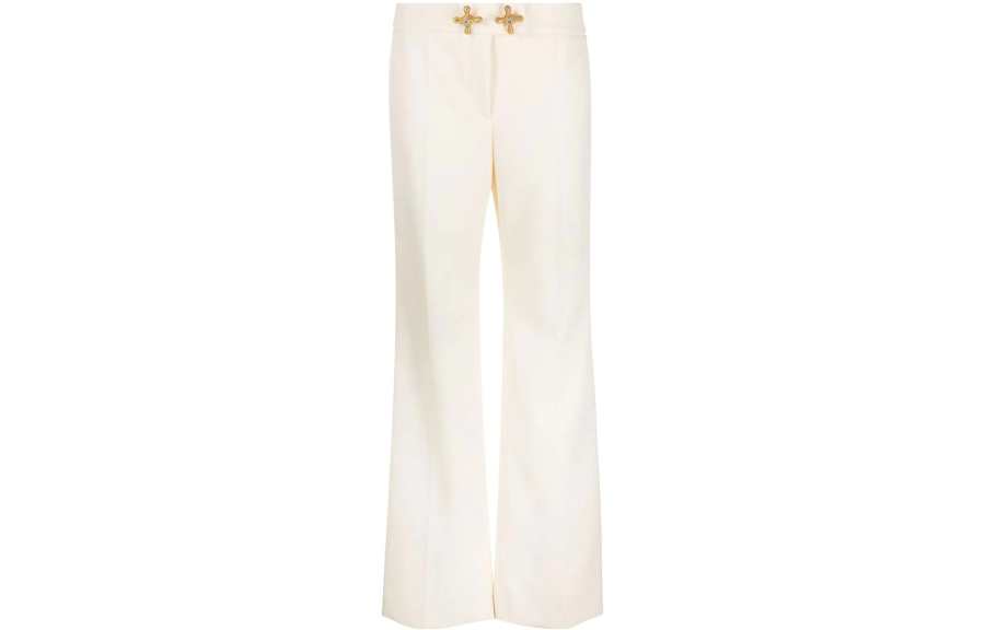 MOSCHINO Knitted Sweatpants Women's White Moderate Straight Fit Pants
