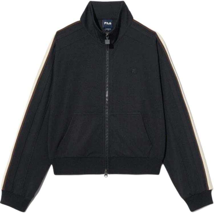 FILA Sweatshirts Women's Black Stand Collar Moderate Cardigan