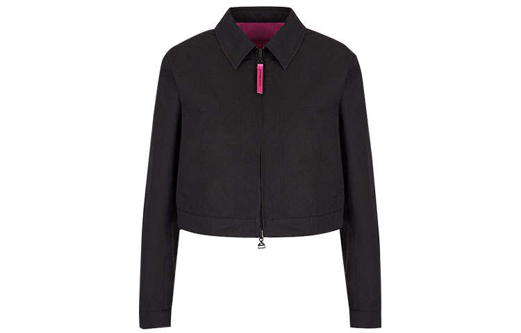 EMPORIO ARMANI Cropped Coats Women's Black Lapel Moderate