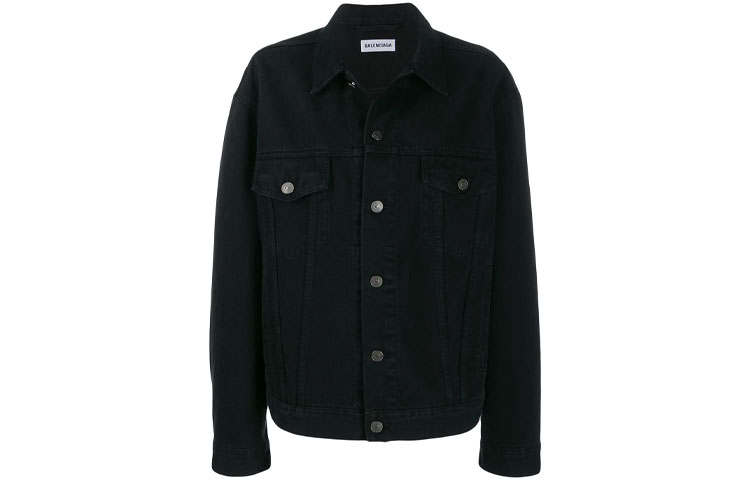 Balenciaga Denim Jacket Regular Fit Women's Black