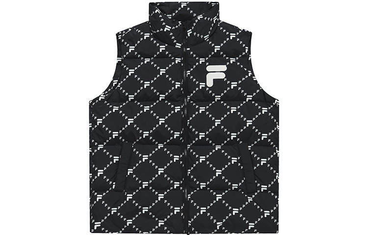 FILA FUSION Down Vests Women's Black Stand Collar Moderate Other
