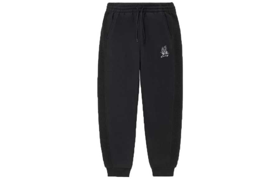 Li-Ning Li Ning Sports Fashion Collection Casual Pants Women's Black Thickened And Fleece Lined Straight Fit Pants