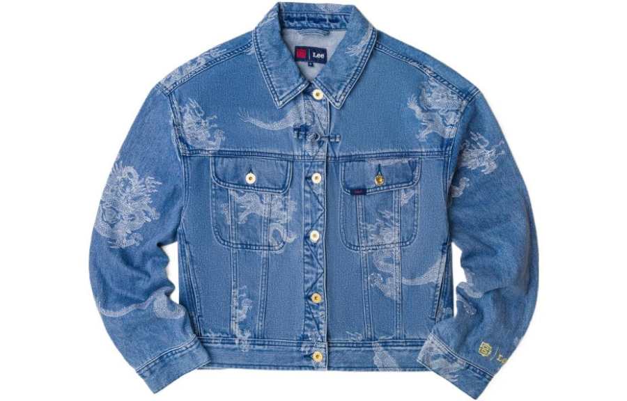 Lee Lee Denim Jackets Women's Medium Blue Lapel Moderate Straight Fit