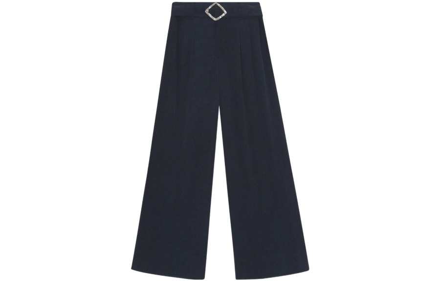GANNI Casual Pants Women's Dark Blue Moderate Wide Leg Pants