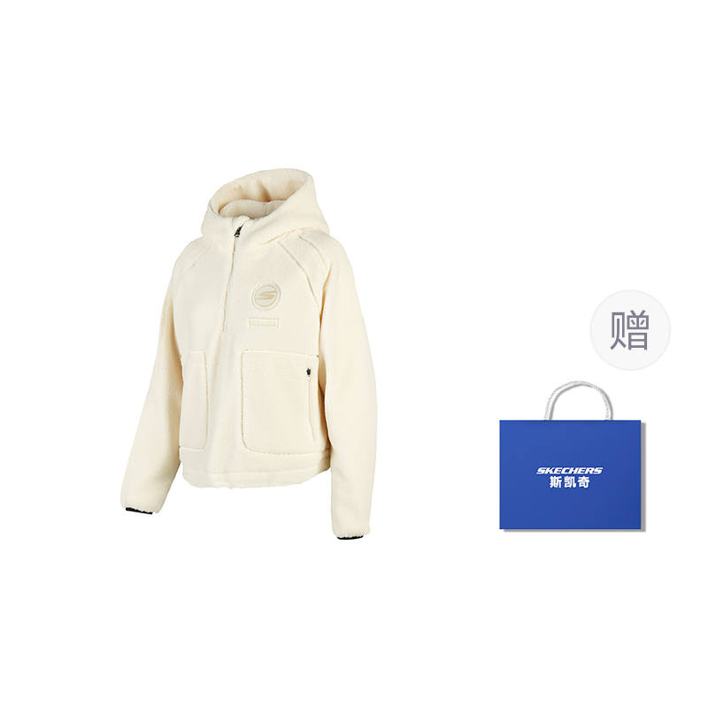 Skechers Velvet feel Coat Women's Pearl White
