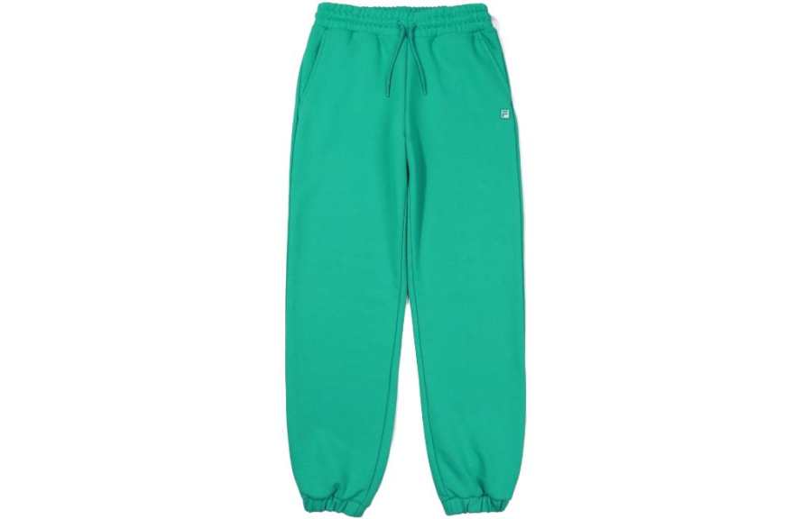 FILA Knitted Sweatpants Women's Green Moderate Cuffed Pants