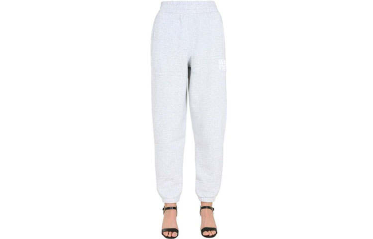 Alexander Wang Knitted Sweatpants Women's Gray Moderate Cuffed Pants