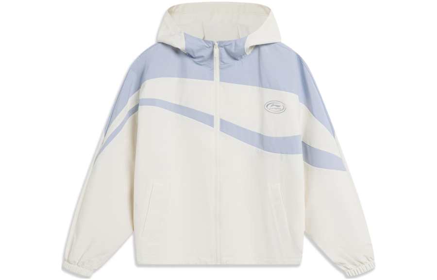 Li-Ning Li Ning Sports Trendy Collection Trench Coats Women's Ecru Hooded Moderate Other
