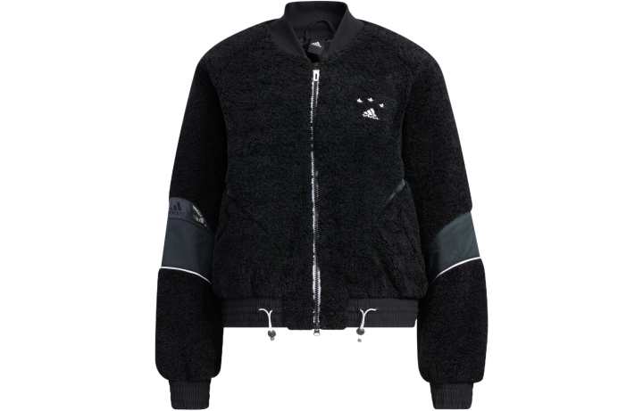 Adidas Adidas Cropped Coats Women's Black Stand Collar Moderate
