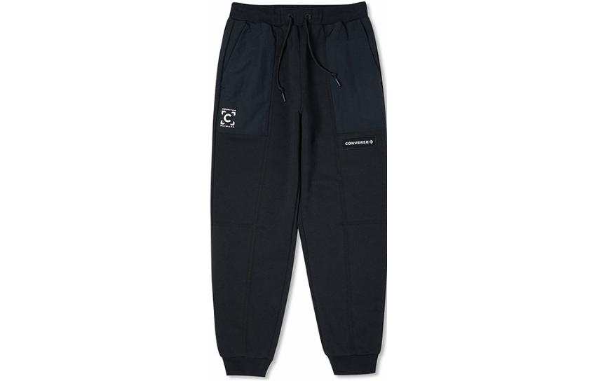 Converse Patchwork Retro Sports Fleece Lined Lace Up Elastic Cuff Knitted Sweatpants Women's