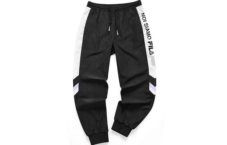 FILA FUSION Knitted Sweatpants Women's Pitch Black Moderate Cuffed Pants