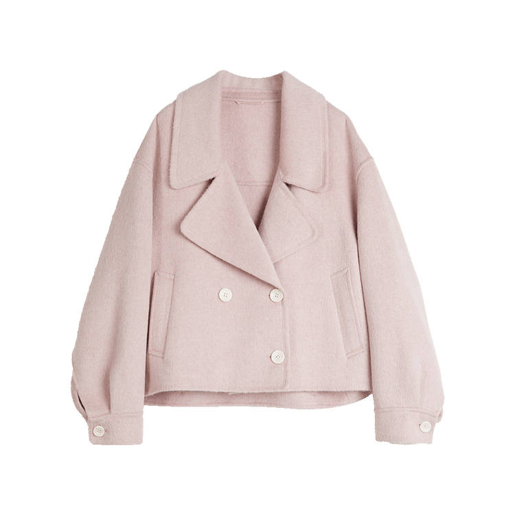 ELLE Coats Women's Pink Lapel Moderate