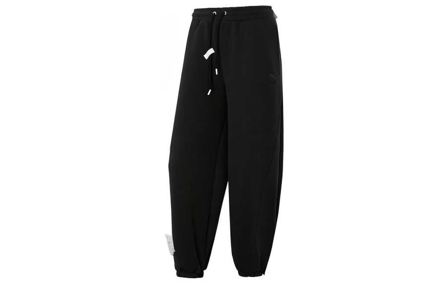 PUMA CNY Knitted Sweatpants Women's Black Moderate Cuffed Pants