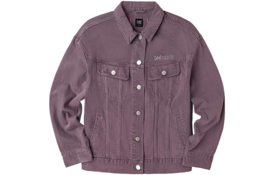Lee Letter Print Denim Jacket Women's Purple