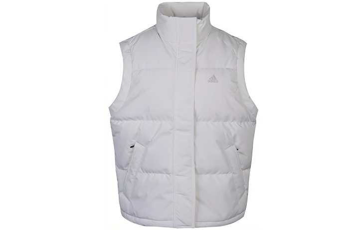 Adidas Adidas Down Vests Women's White Stand Collar Moderate