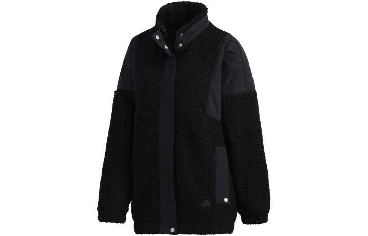 Adidas Adidas Velvet Jackets Women's Black Stand Collar Moderate