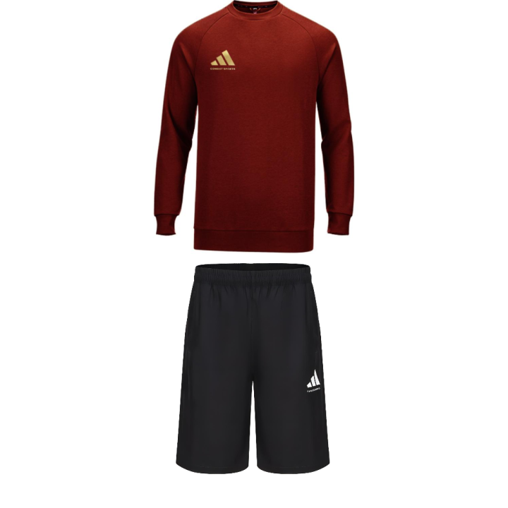 Adidas Adidas Casual Sportswear Men's Set Red Gold+Black