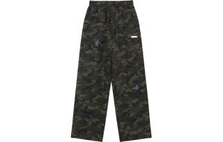 ISaluteU Casual Pants Unisex Camouflage Moderate Straight Fit Pants