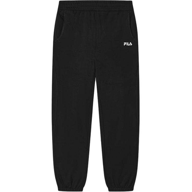 FILA ORIGINALE Minimalist Style Brand Logo Letter Fleece Lined Loose Fit Comfortable Elastic Cuff Casual Pants Women's