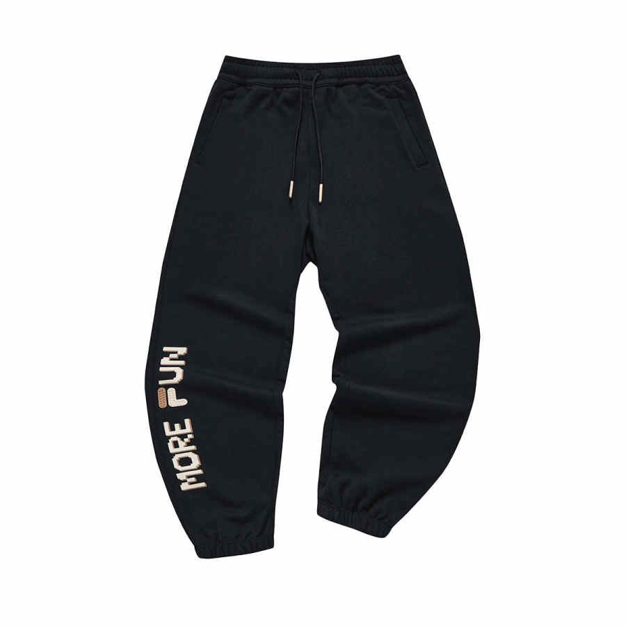 FILA FUSION Knitted Sweatpants Women's Black Moderate Cuffed Pants