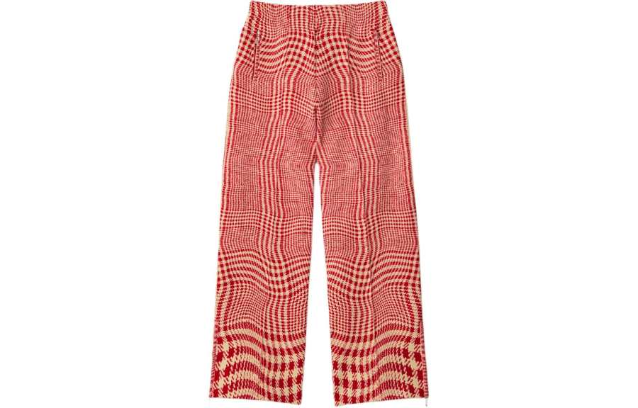 Burberry Warped Houndstooth Nylon Blend Track Pants Casual Pants Women's Pink