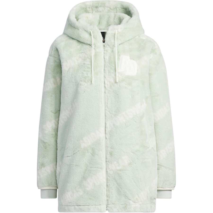 Adidas Adidas Velvet Jackets Women's Linen Green Hooded Moderate