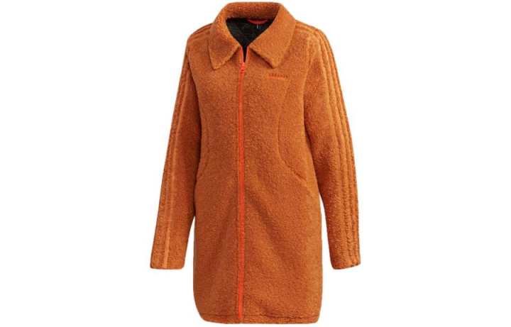 Adidas Adidas Velvet Jackets Women's Orange Red Lapel