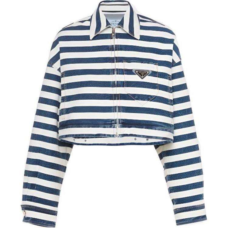 PRADA Prada 2010s cotton-denim striped jacket