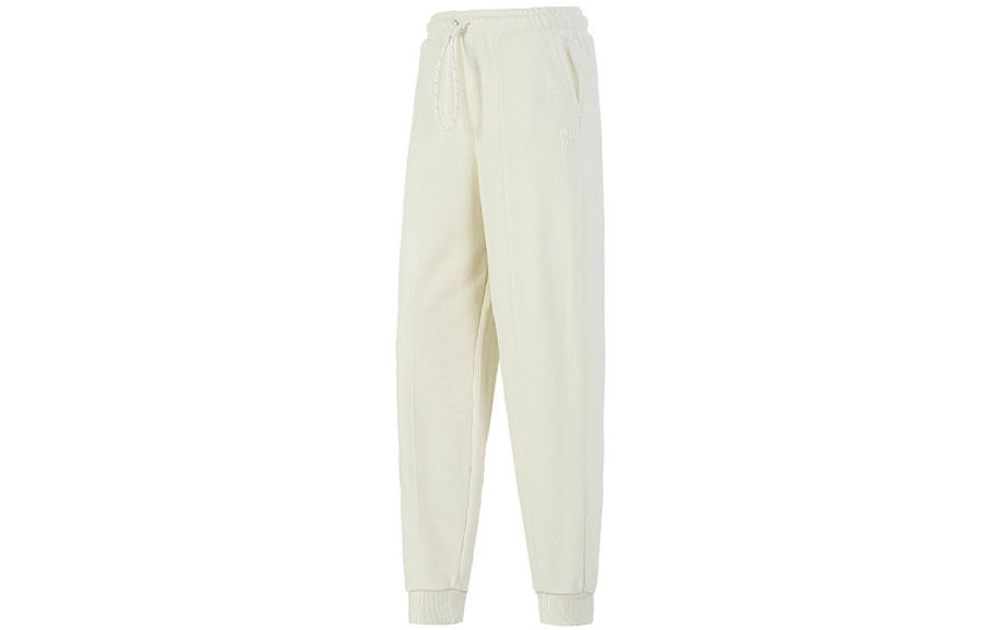 PUMA Knitted Sweatpants Women's Ecru Moderate Straight Fit Pants
