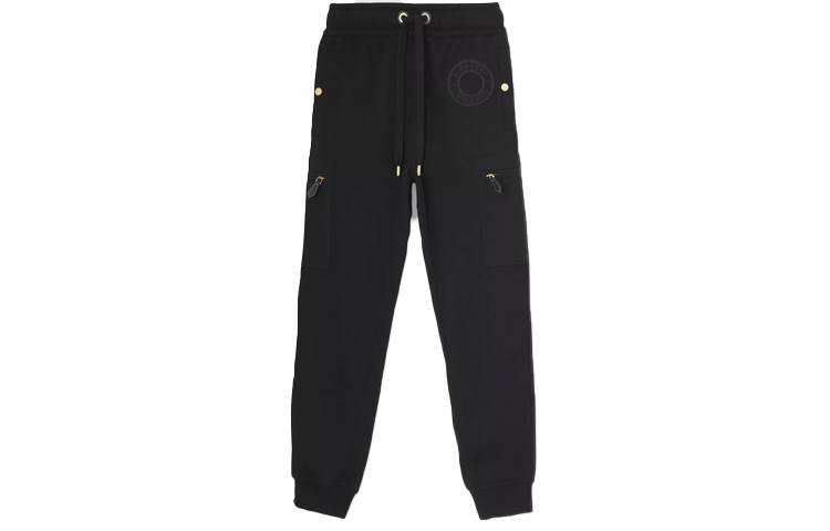 Burberry Logo Print Cotton Sweatpants Black