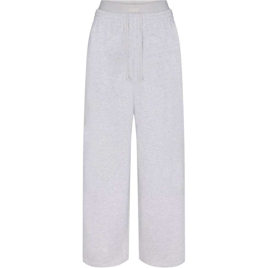 Skims COTTON FLEECE OVERSIZED DOUBLE WAISTBAND PANT Casual Pants Women's LIGHT HEATHER GREY/Light Gray