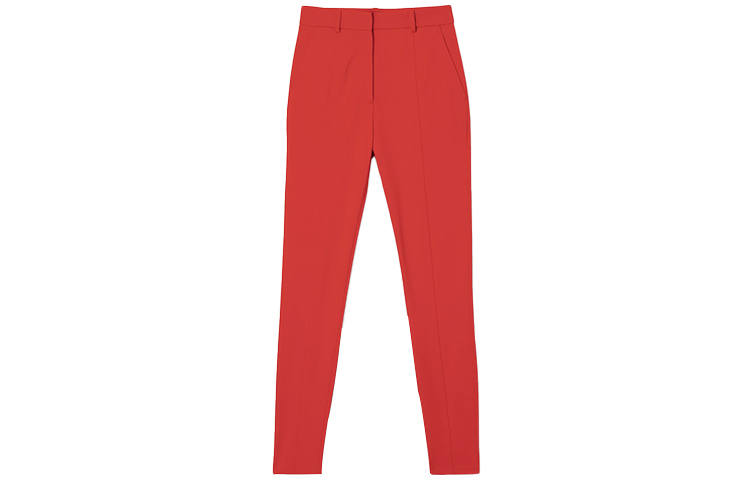 Burberry Casual Pants Women's Bright Red Moderate Slim Fit Pants