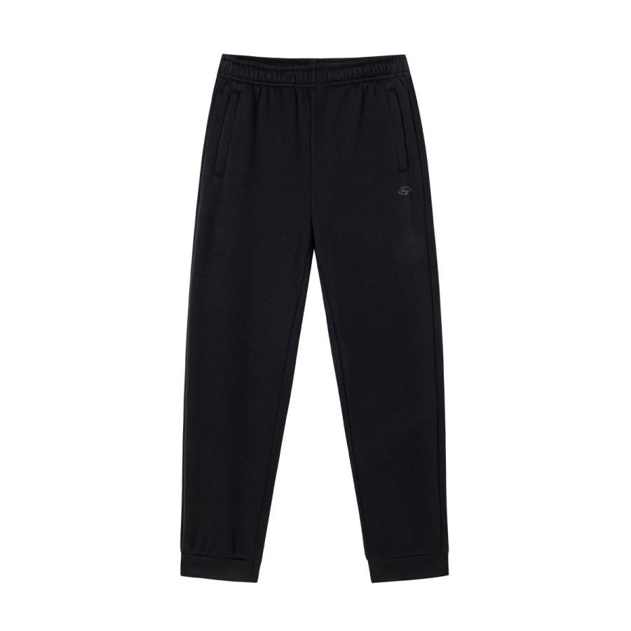 361° Solid Color Mid Rise Fleece Lined Casual Pants Women's Super Black