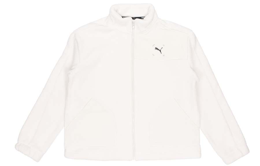 PUMA Full Open Collar Fleece Lined Stand Collar Sherpa Jacket Women's Smoke Gray