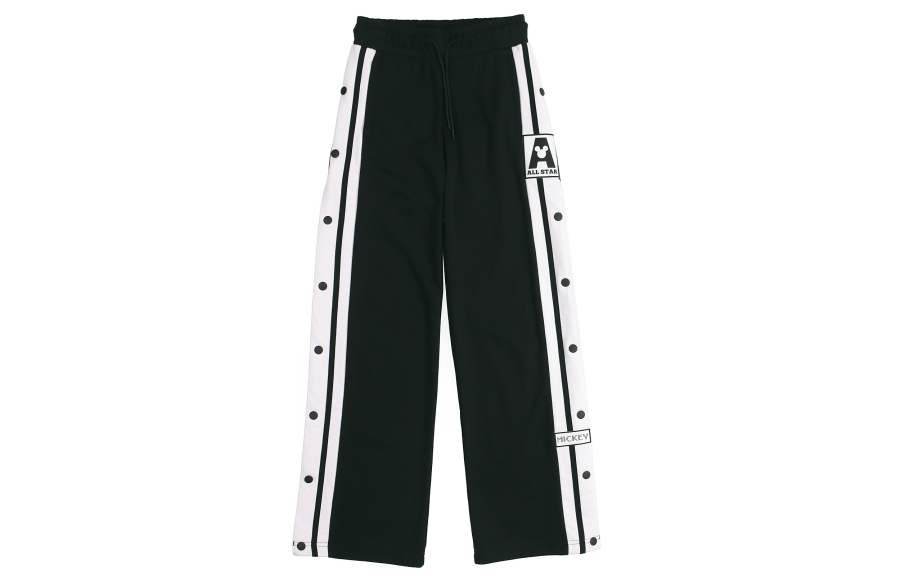 Li-Ning Li Ning X Disney Knitted Sweatpants Women's Black Moderate Wide Leg Pants