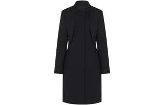 THE ROW Coats Women's Black Square Collar Moderate Straight Fit