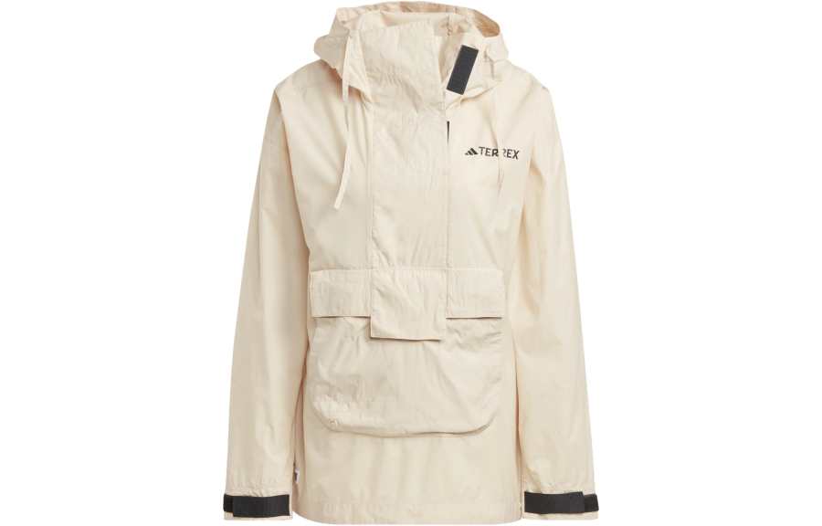 Adidas Adidas Windbreaker Jackets Women's Beige Yellow Hooded Moderate