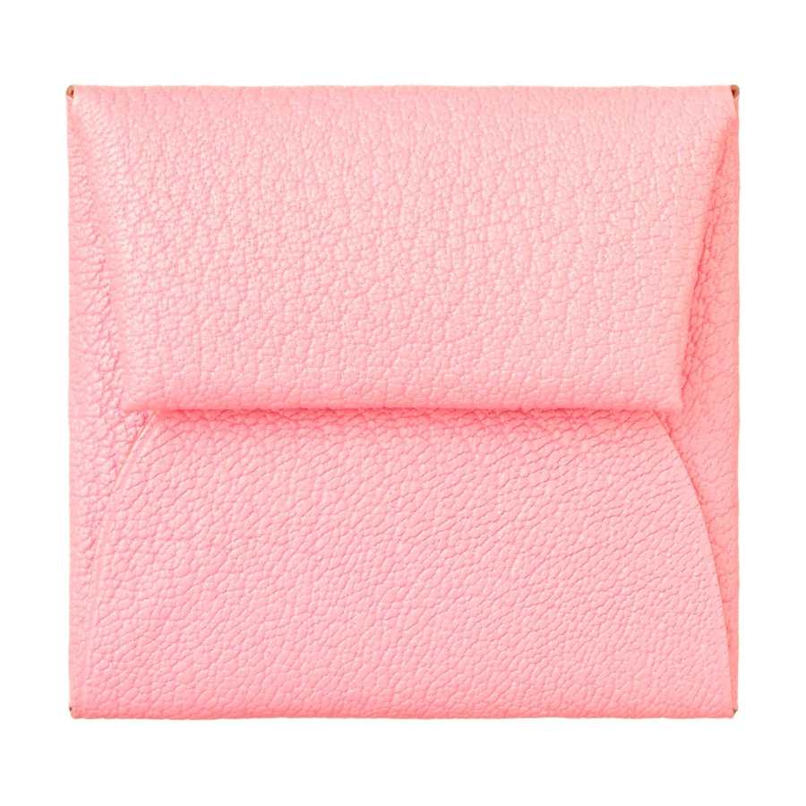 HERMES Bastia Goatskin Wallet Women's 3Q Rose Sakura Cherry Blossom Pink