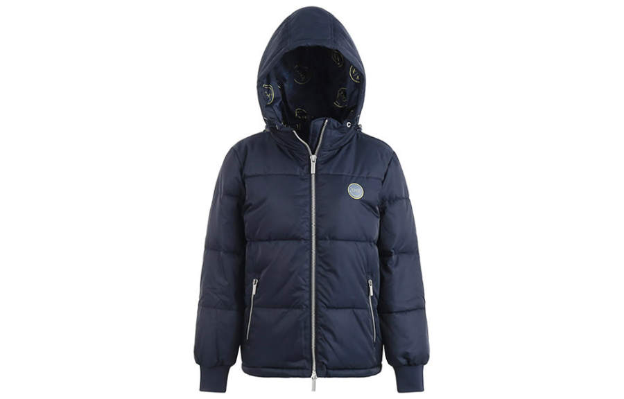 ARMANI EXCHANGE Puffer Jackets Women's Marine Blue Hooded Moderate Puffer Jacket