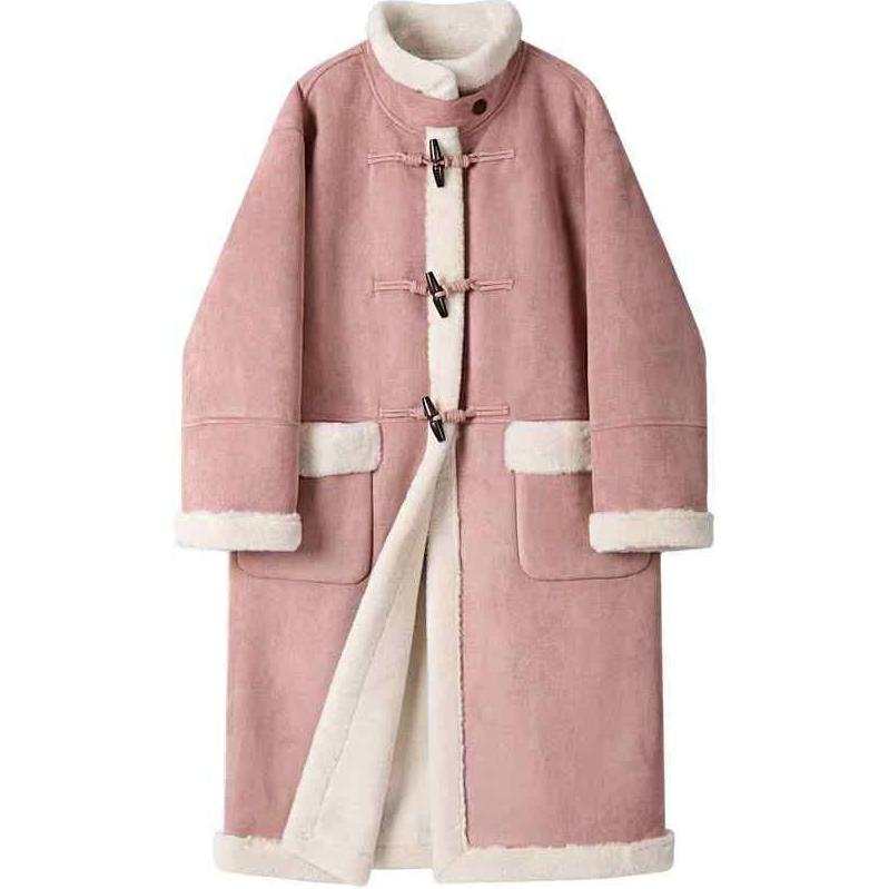 Qiuerle Coats Women's Lapel Thickened And Fleece Lined