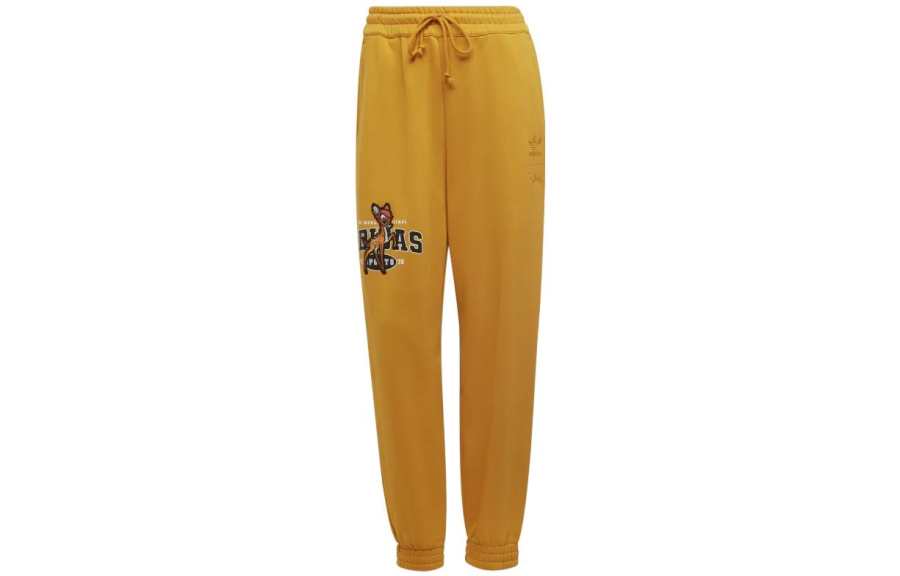 Adidas Originals Knitted Sweatpants Women's Yellow Moderate Cuffed Pants