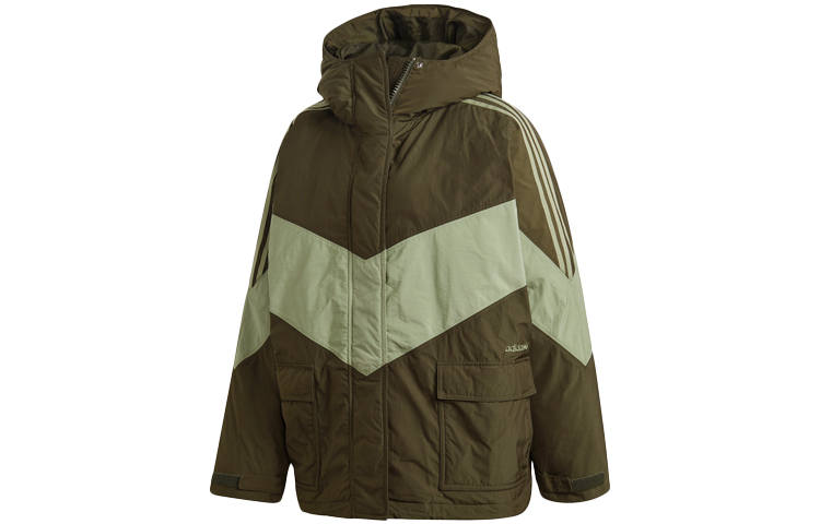 Adidas Originals Puffer Jackets Women's Green Hooded Moderate Other