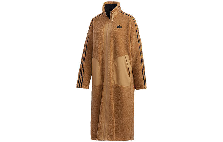 Adidas Originals Velvet Jackets Women's Yellow Cardboard Stand Collar Moderate