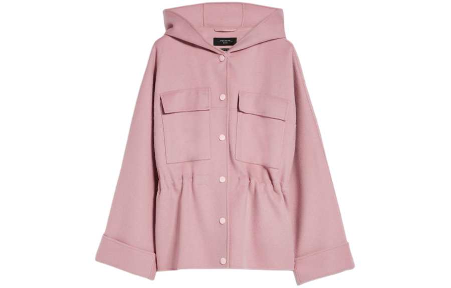 WEEKEND MaxMara WEEKEND MaxMara Rango Collection Hooded Wool Parka Coat Women's Pink