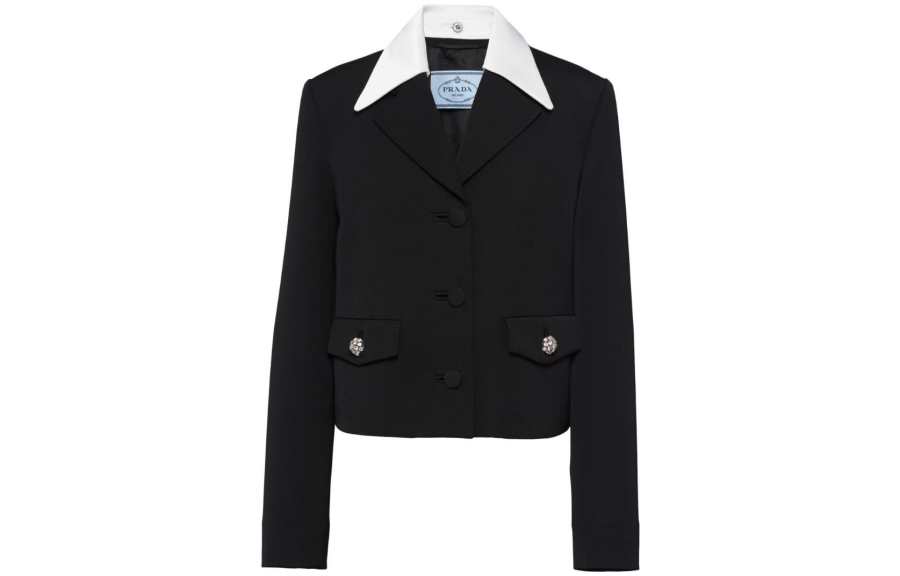 PRADA PRADA Contrast trim Wool Blazer