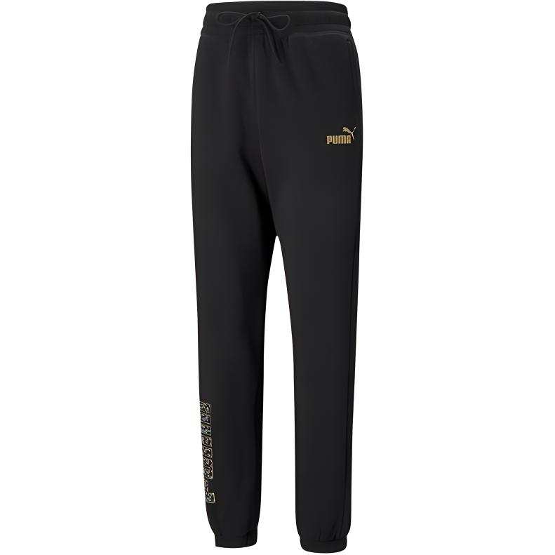 PUMA Knitted Sweatpants Women's Black Moderate Straight Fit Pants