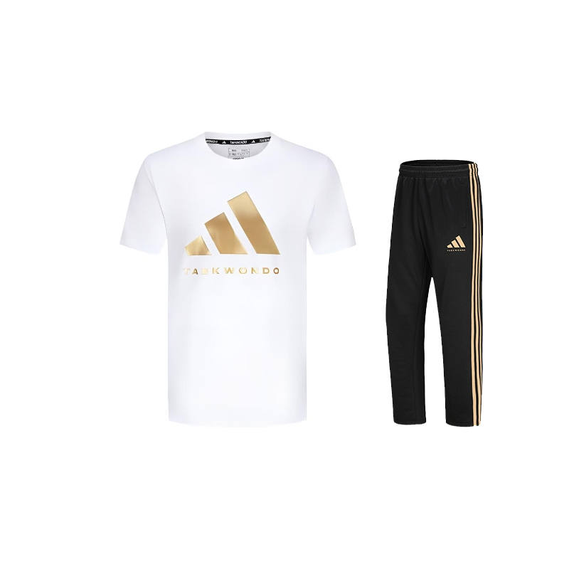 Adidas Adidas Taekwondo Casual Sportswear Unisex Set White Gold+Black Gold