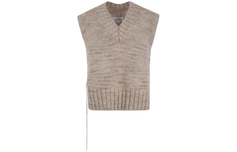 Maison Margiela V Neck Ribbed Knitted Vest